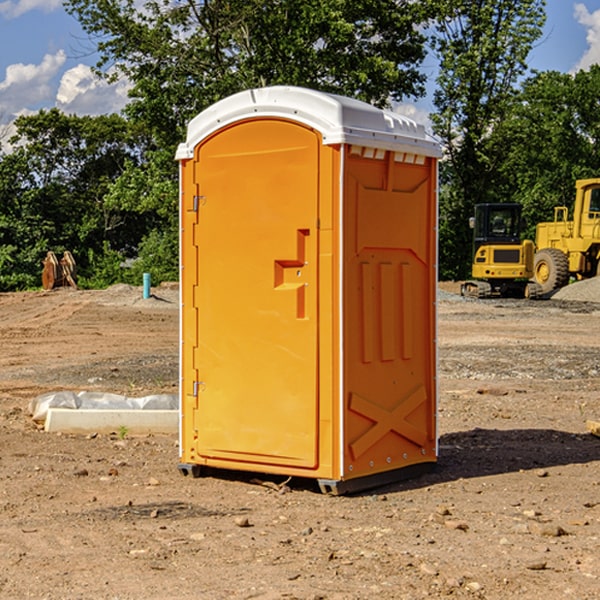 how often are the portable restrooms cleaned and serviced during a rental period in Donegal